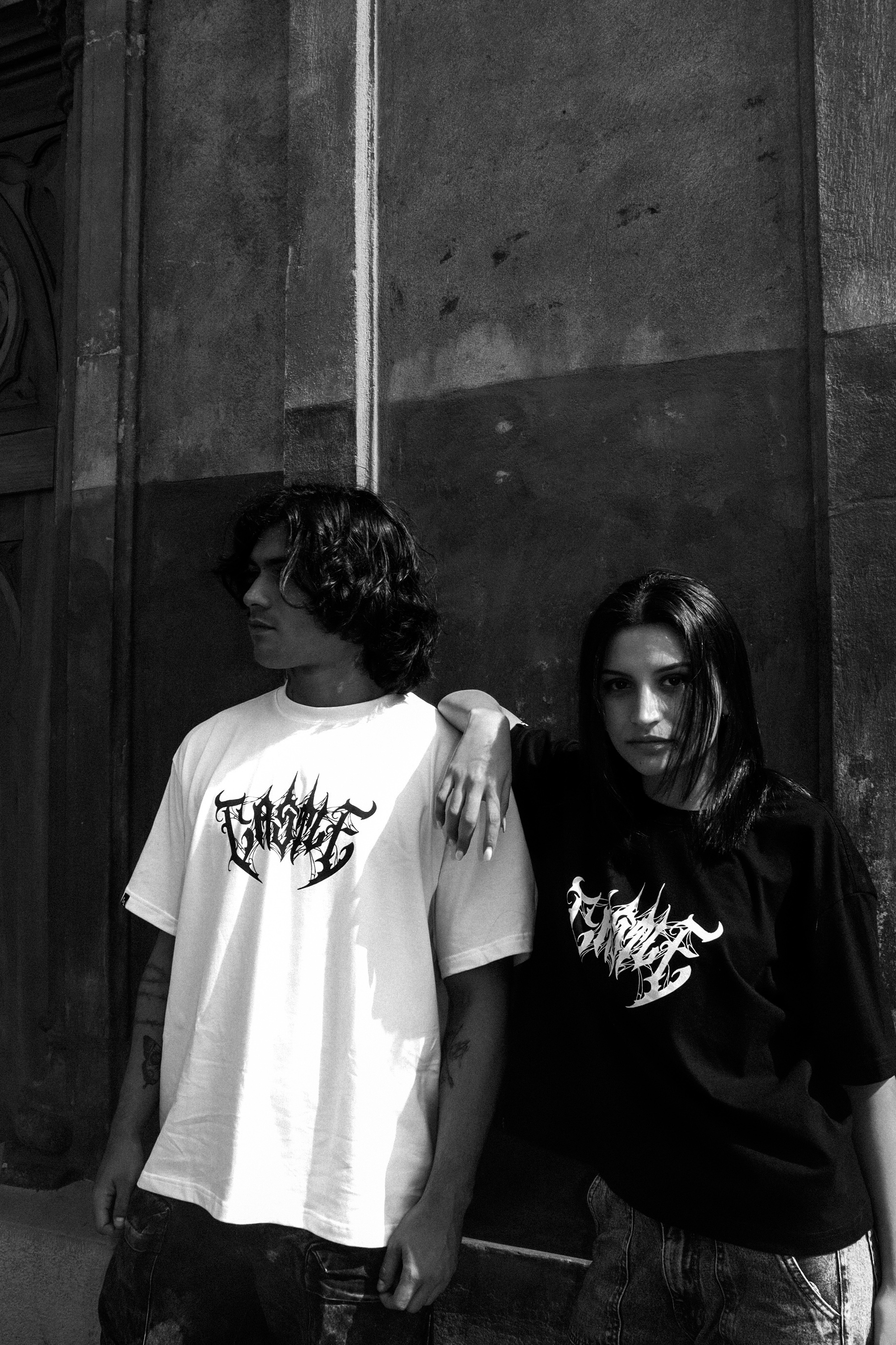 Castle Dark models wearing dark style tees